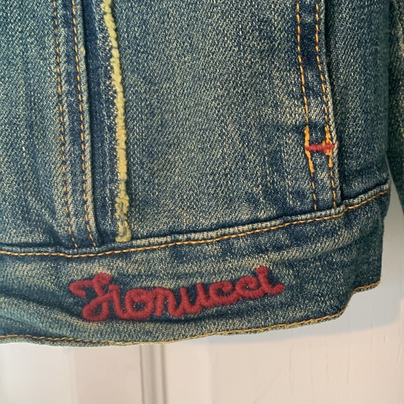 Fionucci Embroidered Denim Blue Jean Jacket Juniors Small. Great condition - Picture 6 of 8